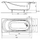 KOLO SAGA ванна 160*75см прямокутна, с ніжками SN0 та елементами кріплення, Украина (XWP3860000)