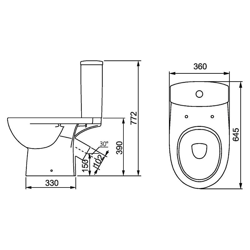 KOLO STATUS унитаз-компакт напольный, косой выпуск, бачок 3/6 л, нижняя подводка, сиденье с крышкой Duroplast Soft close Click2Clean, Украина (2395050UA)