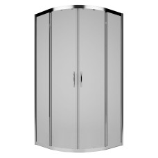 KOLO REKORD душевая кабина 90см, полукруглая, прозрачное стекло, профиль серебристый металлик, Польша (PKPG90222003)