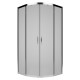 KOLO REKORD душевая кабина 90см, полукруглая, прозрачное стекло, профиль серебристый металлик, Польша (PKPG90222003)