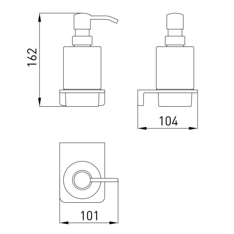 VOLLE SOLO дозатор для рідкого мила, cepillado níquel, (2510.230102)