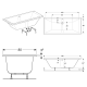 KOLO SUPERO DUO ванна 180*80см, прямоугольная, центральный слив, с ножками SN14, Польша (5363000)