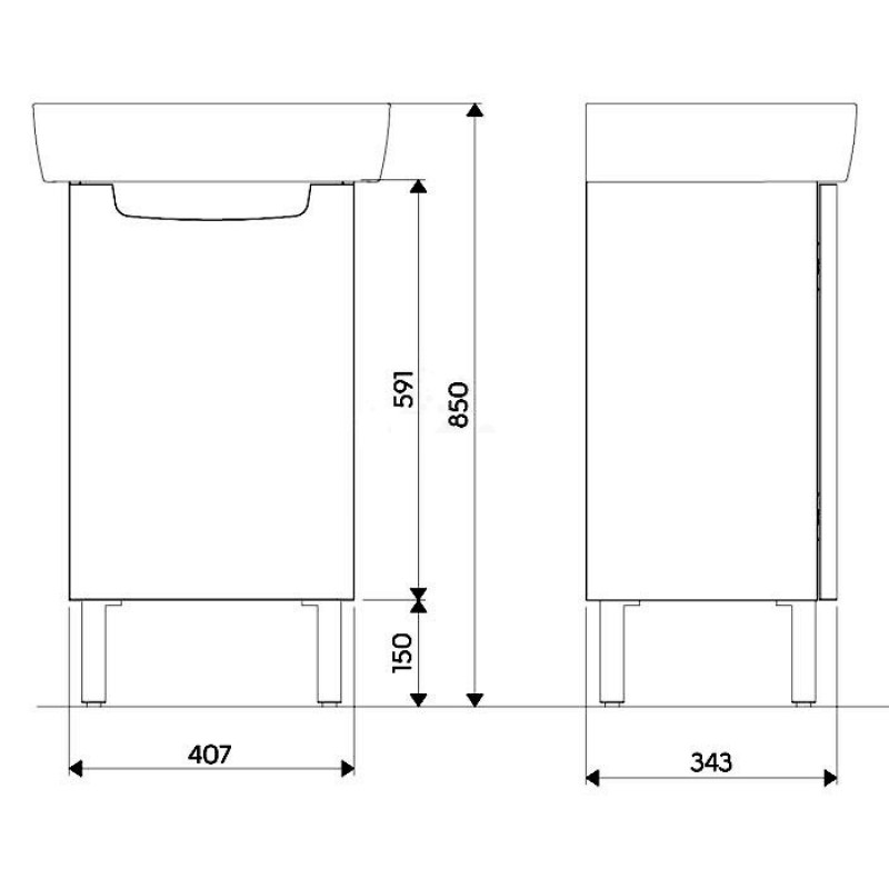 KOLO REKORD тумба под раковину 40 х 59,1 х 32,5 см, глянец белый, Польша (89543000)