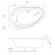 KOLO SUPERO ванна 145*85см, асимметричная, левая, с ножками SN14, Польша (5534000)