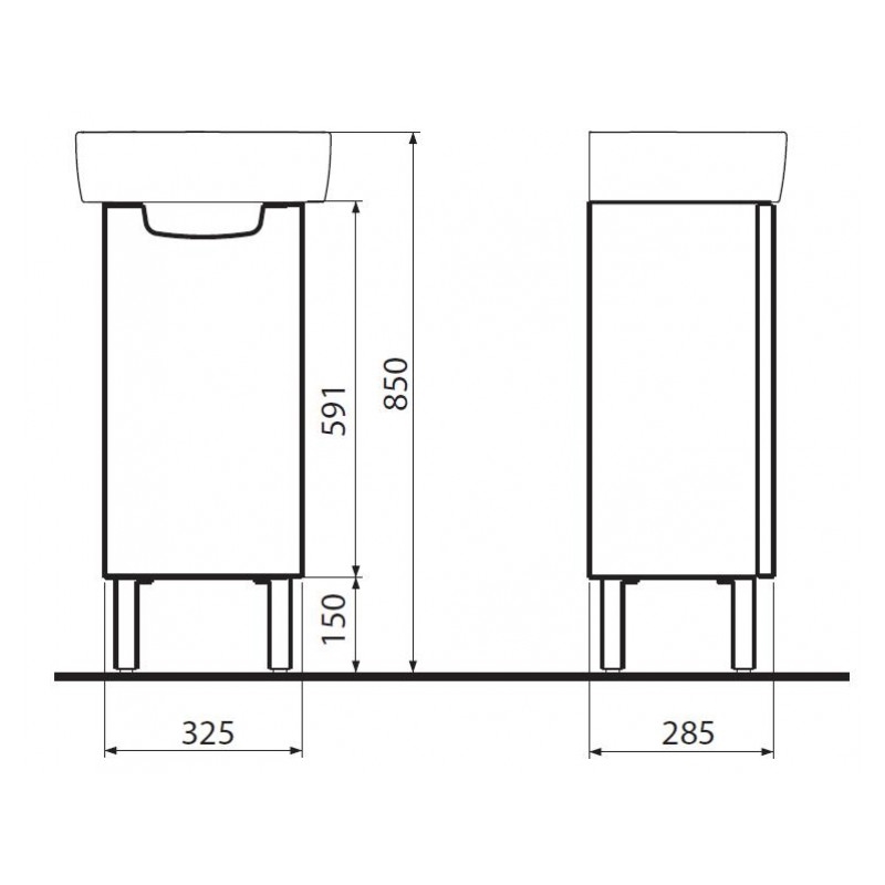 KOLO REKORD тумба под раковину 31*59,1*26,2см, белый глянец, Польша (89541000)