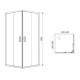 EGER VI`Z CС душова кабіна 85*85*185см квадратна, регульований (+/-5cм) профіль хром, скло прозоре, (599-005СС/1)