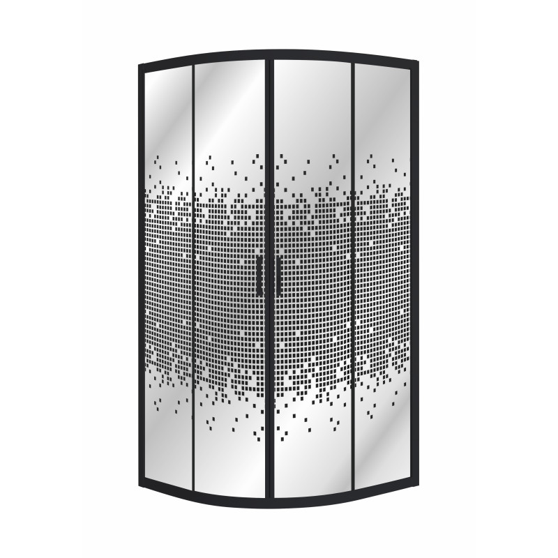 EGER TISZA BN душевая кабина 90*90*185см, профиль черный, стекло "Negy", (599-021BN/1)