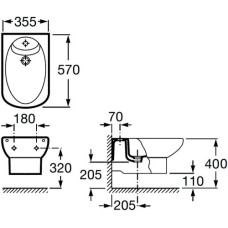 ROCA DAMA SENSO біде підвісне з кришкою, (A357515000+A806510004)