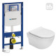 ROCA Комплект: MERIDIAN Rimless підвісний унітаз 48см, з сидінням Slim, slow closing +DUOFIX монтажний елемент, H112, "Sigma" 12см, (A34H242000+111.300.00.5)