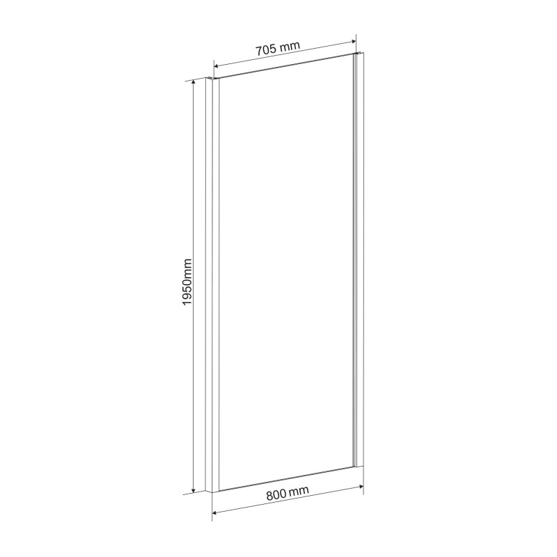 EGER Боковая стенка 80*195 см, для комплектации с дверьми bifold 599-163, (599-163-80W(h))