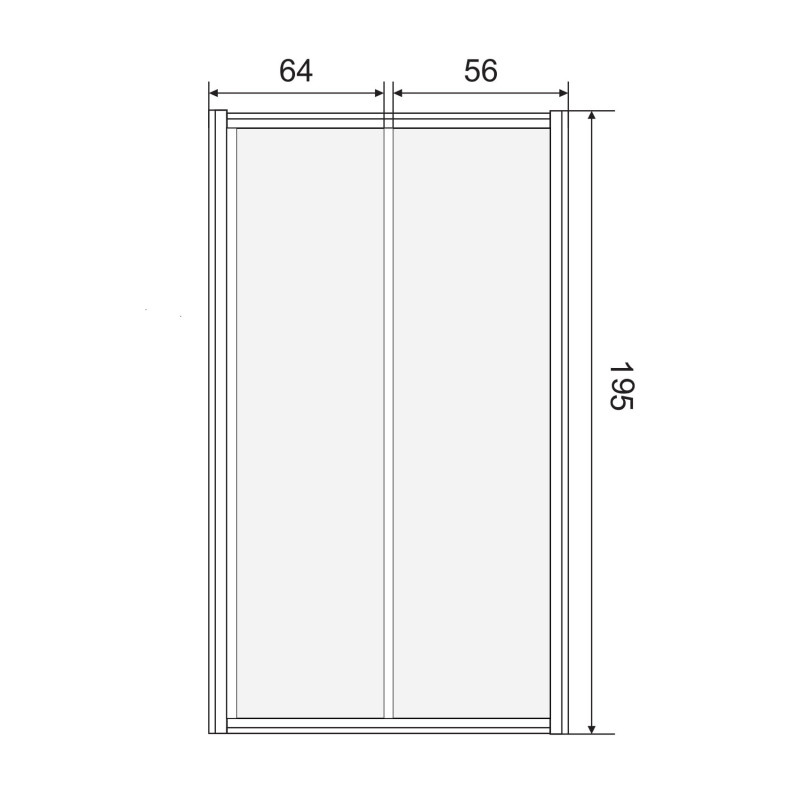 EGER Двери в нишу 120*195см раздвижные, профиль хром, стекло прозрачное 5мм, (599-153(h))