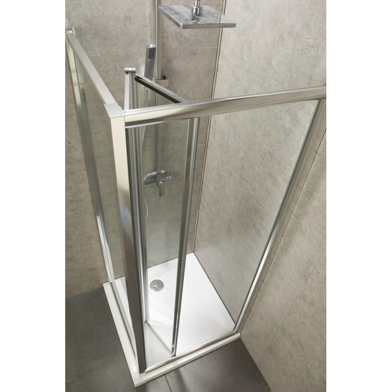 EGER Двері bifold 90*195, профіль хром, скло прозоре 5мм, (599-163-90(h))