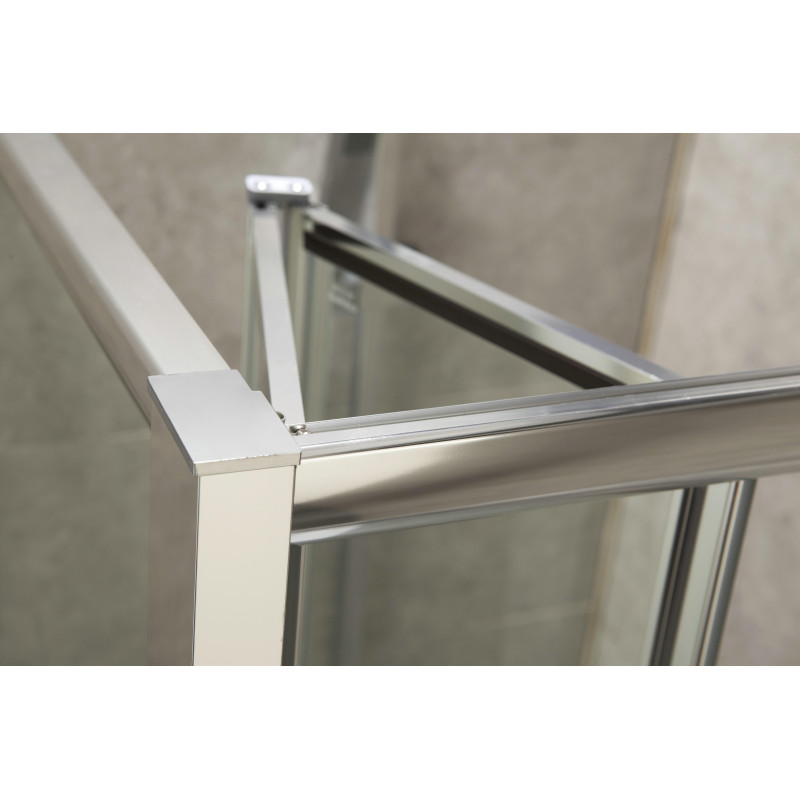 EGER Двері bifold 90*195, профіль хром, скло прозоре 5мм, (599-163-90(h))