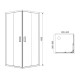 EGER VI`Z квадратна душова кабіна 80~90*185см, регульований білий профіль, скло Zuzmara (скло+двері), (599-005/1)