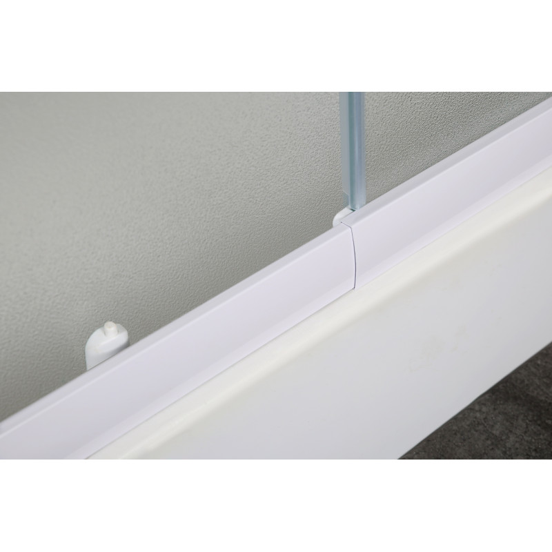 EGER VI`Z квадратна душова кабіна 80~90*185см, регульований білий профіль, скло Zuzmara (скло+двері), (599-005/1)