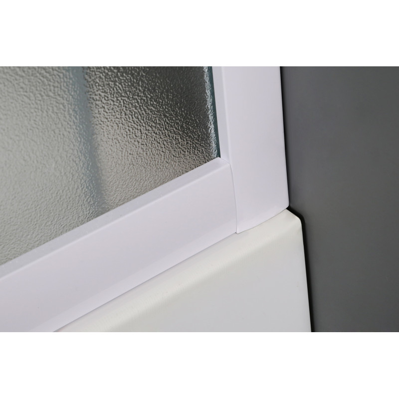 EGER VI`Z квадратна душова кабіна 80~90*185см, регульований білий профіль, скло Zuzmara (скло+двері), (599-005/1)