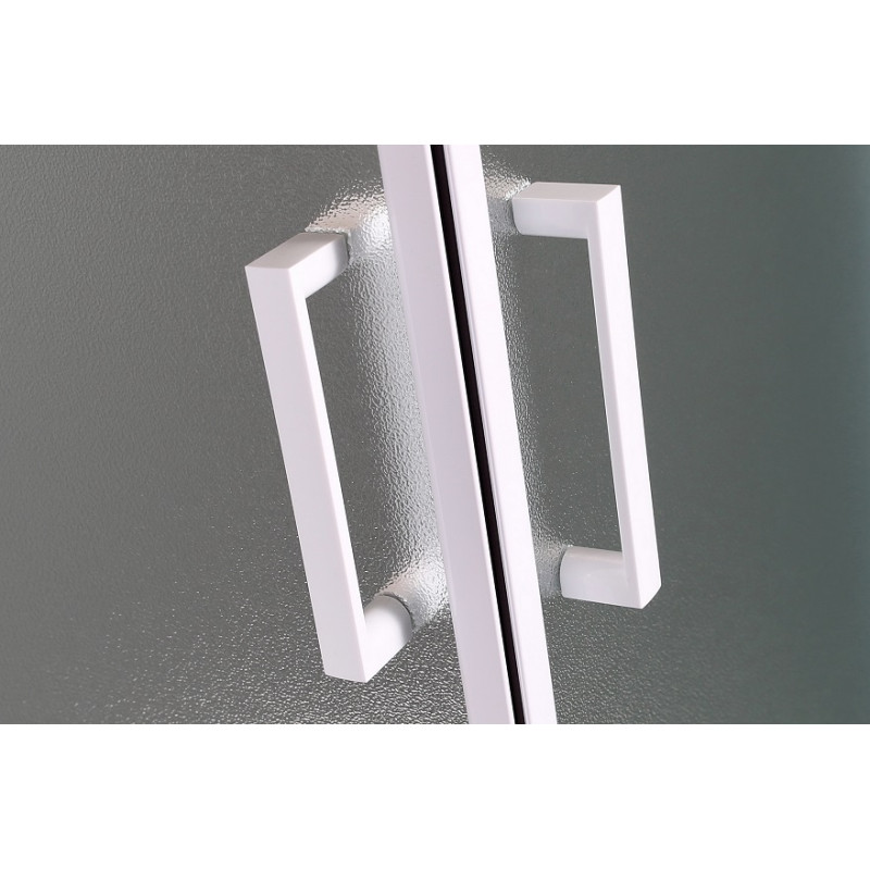 EGER VI`Z квадратна душова кабіна 80~90*185см, регульований білий профіль, скло Zuzmara (скло+двері), (599-005/1)