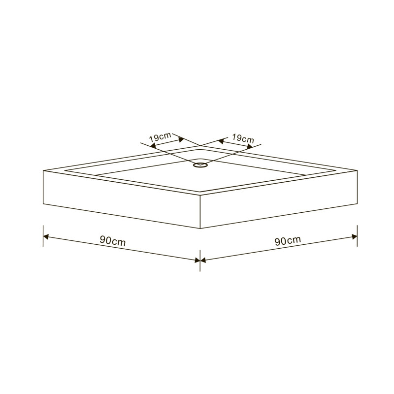 EGER VI`Z пiддон 90*90*15см квадратний, сифон в комплектi, (599-0909S)