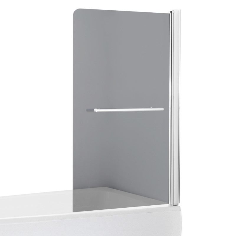 EGER Занавеска для ванны 80х150, тонированное стекло, прямоугольная, (599-02R grey)