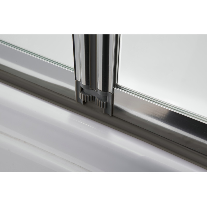 EGER Шторка-гармошка на ванну 89*140см, прозрачное стекло 5мм, профиль хром, (599-110)