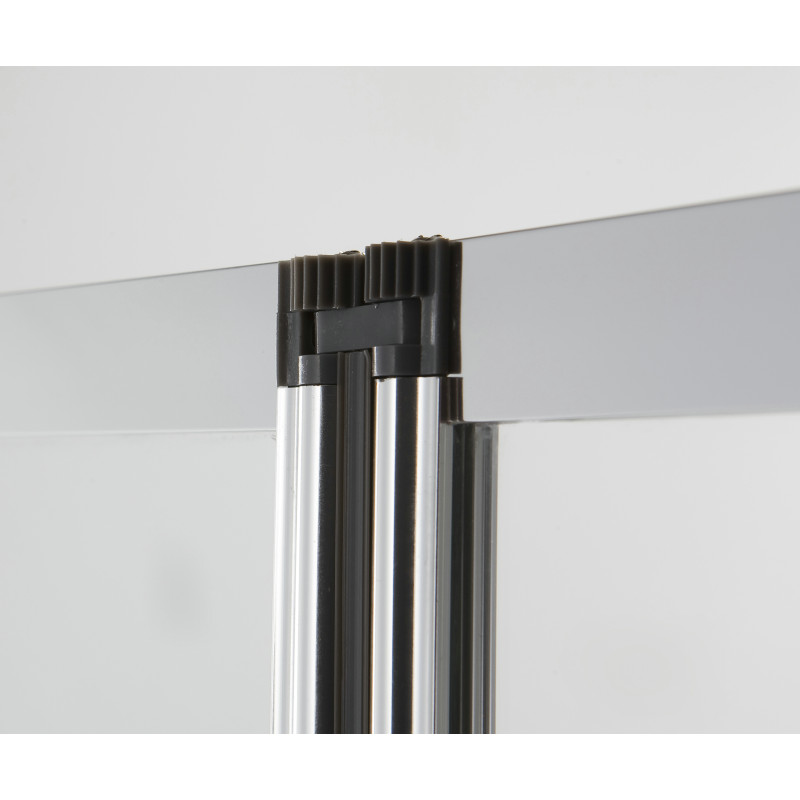 EGER Шторка-гармошка на ванну 89*140см, прозрачное стекло 5мм, профиль хром, (599-110)