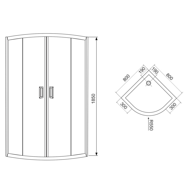 EGER TISZA душова кабіна 80*80*185см (скло+двері), профіль білий, скло Zuzmara, 

ТИСЗА душевая кабина 80*80*185см (стекло+двери), профиль белый, стекло Zuzmara, (599-020/1)