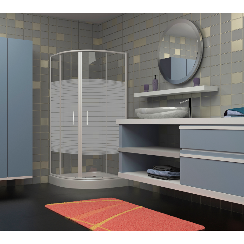 EGER TISZA (AMUR) душевая кабина 90*90*200см, на мелком поддоне, профиль белый, стекло Frizek, (599-021-A)