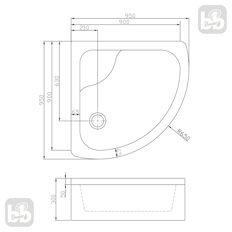 EGER CSARDAS поддон 90*90*35см средний, акриловый, (599-512/2)
