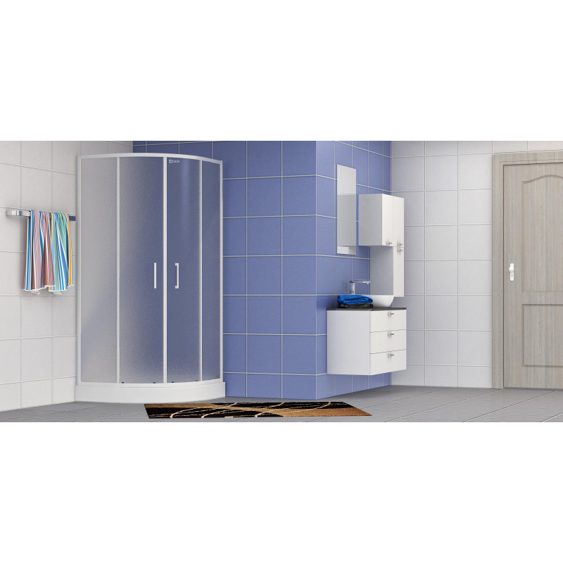 EGER TISZA душевая кабина 90*90*200см, на мелком поддоне, профиль белый, стекло Zuzmara, (599-021)