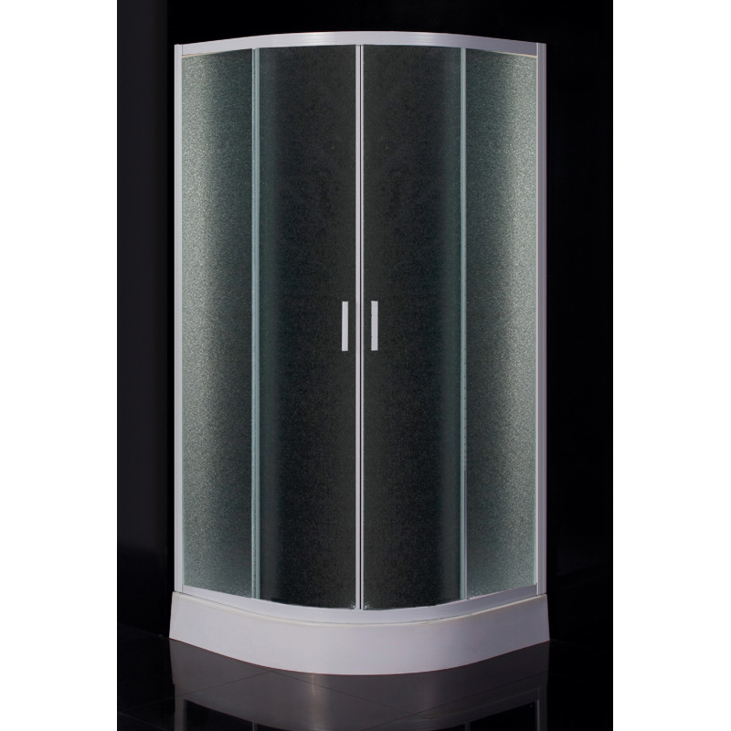 EGER TISZA душевая кабина 90*90*200см, на мелком поддоне, профиль белый, стекло Zuzmara, (599-021)