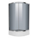EGER CSARDAS душевая кабина 90*90*200см, однодверная, на среднем поддоне, профиль хром, стекло тонированное 6мм, (599-512)