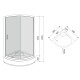 EGER CSARDAS душевая кабина 90*90*200см, однодверная, на среднем поддоне, профиль хром, стекло тонированное 6мм, (599-512)
