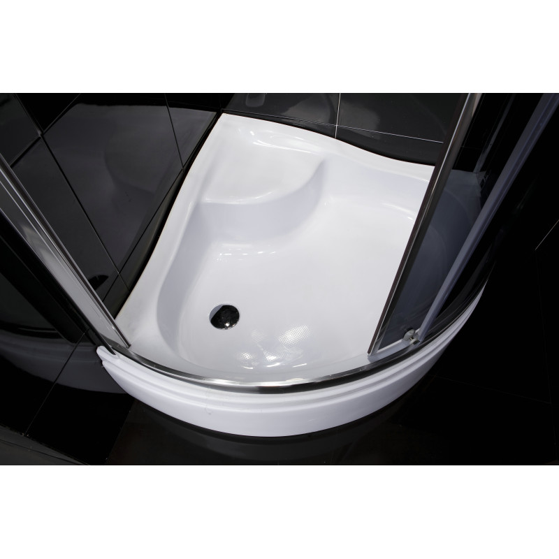 EGER CSARDAS душевая кабина 90*90*200см, однодверная, на среднем поддоне, профиль хром, стекло тонированное 6мм, (599-512)