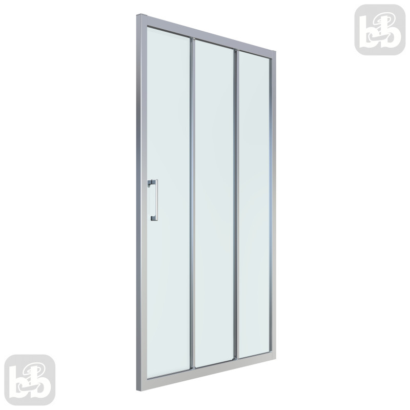 EGER LEXO двери 100*195см трисекционные раздвижные, профиль хром, прозрачное стекло 6мм, (599-810/1)