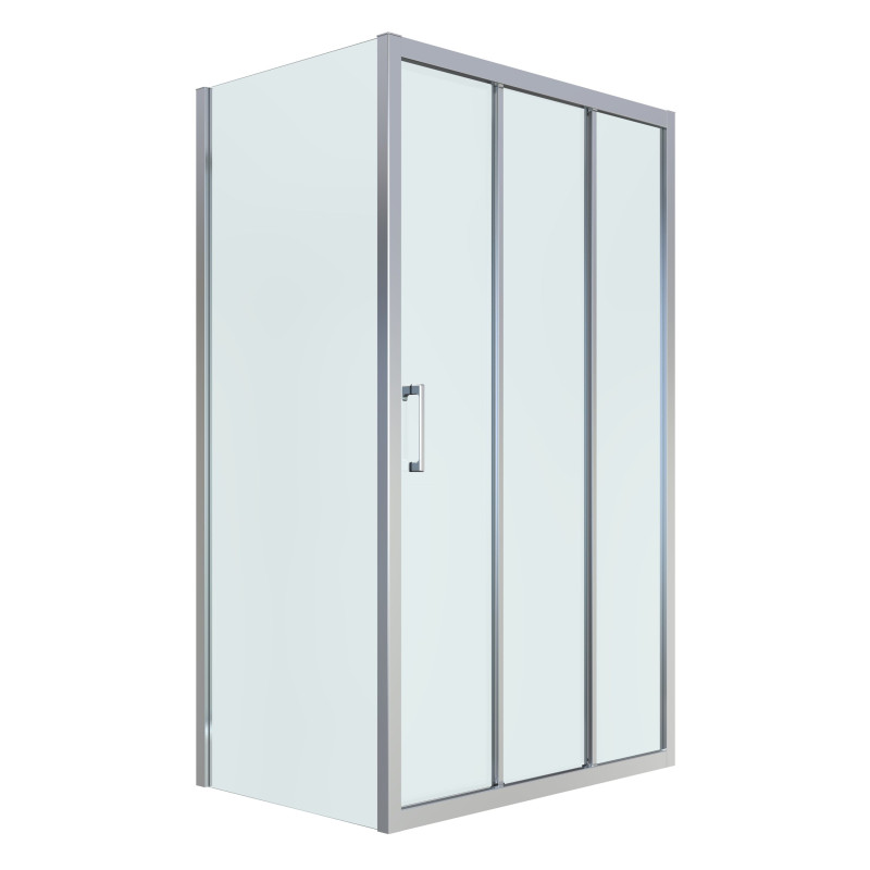 EGER LEXO душова кабина 100*80*195см з 3х секційними розсувними дверима, прозоре скло 6мм, хром, (599-811/1)