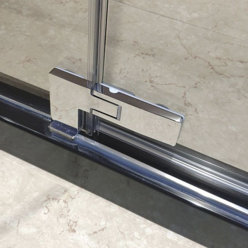 EGER FREEZ душевая кабина 90*90*200см, квадратная, распашные двери, правая, без поддона, хром, стекло прозрачное 8мм, (599-180R/1(2коробки))