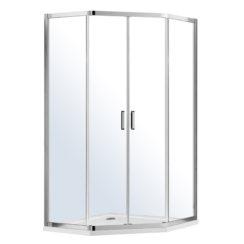 EGER IRIS душевая кабина 5-ти угольная 100*100*211см, с раздвижными дверьми, в комплекте с поддоном и сифоном, (599-143)