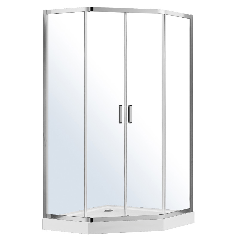 EGER IRIS душевая кабина 5-угольная 90*90*211см, с раздвижными дверьми, в комплекте с поддоном и сифоном, (599-142)