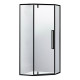 EGER A ЛÁНИ душевая кабина пятиугольная, реверсивная 100*100*208,5 см (на поддоне 13,5 см) дверь распашная, стекло прозрачное 6мм, (599-553 Black)