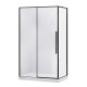 EGER A ЛАНЬ душевая кабина 80*120*208,5 см прямоугольная, реверсивная (на поддоне 13,5 см) двери раздвижные, стекло прозрачное, ЭГЕР (599-550 Black)