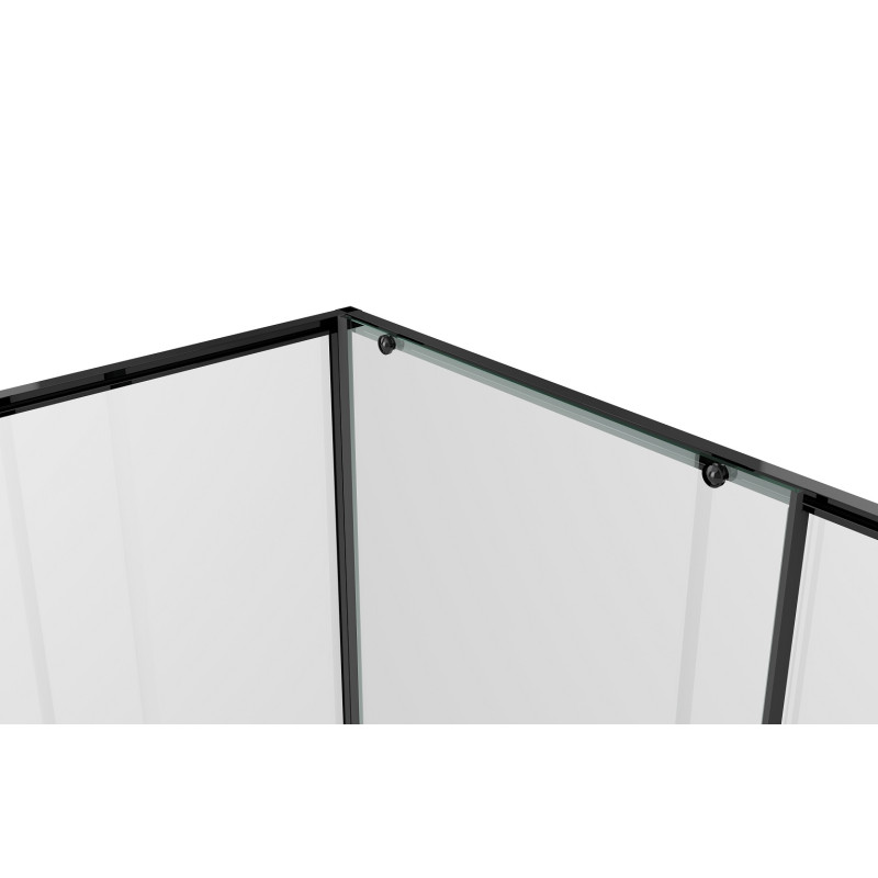 EGER A ЛАНЬ душевая кабина 80*120*208,5 см прямоугольная, реверсивная (на поддоне 13,5 см) двери раздвижные, стекло прозрачное, ЭГЕР (599-550 Black)