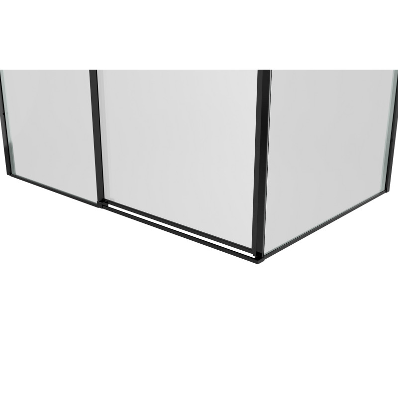 EGER A ЛАНЬ душевая кабина 80*120*208,5 см прямоугольная, реверсивная (на поддоне 13,5 см) двери раздвижные, стекло прозрачное, ЭГЕР (599-550 Black)