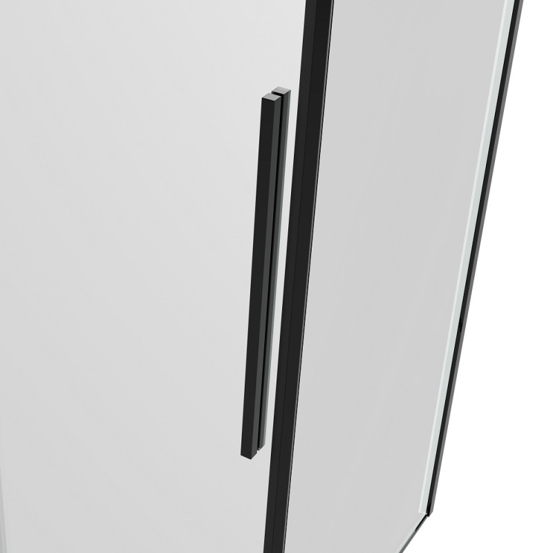 EGER A ЛАНЬ душевая кабина 80*120*208,5 см прямоугольная, реверсивная (на поддоне 13,5 см) двери раздвижные, стекло прозрачное, ЭГЕР (599-550 Black)