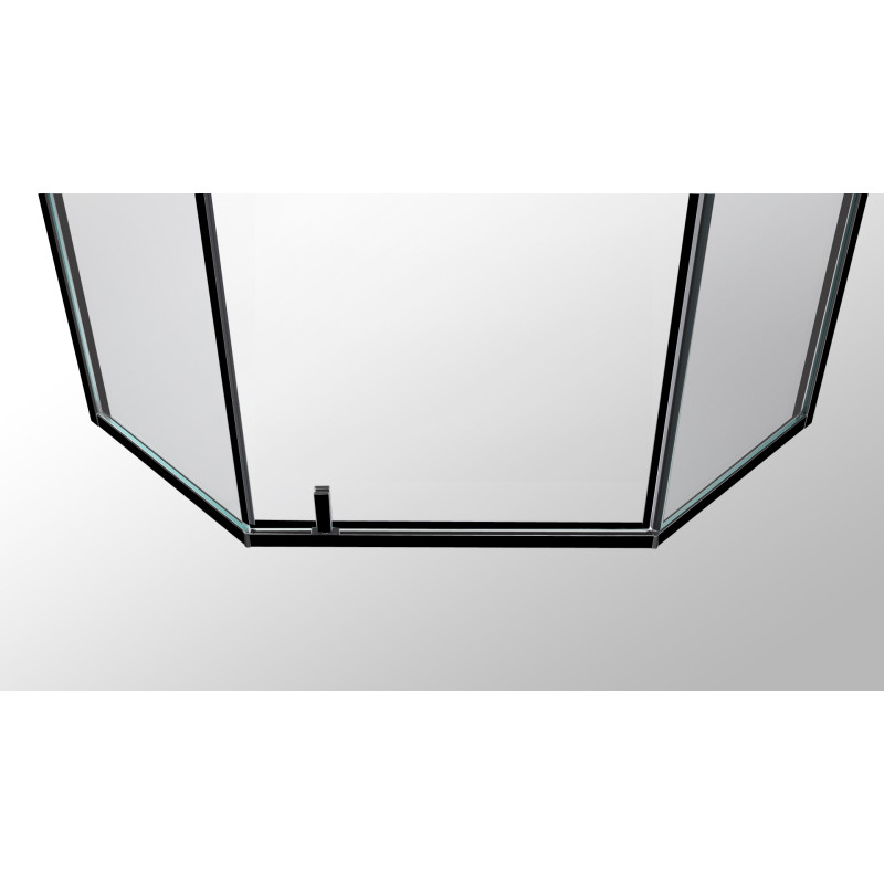 EGER A LÁNY душевая кабина пятиугольная, реверсивная, 100*100*195 см (стекла+двери), распашные двери, стекло прозрачное 6 мм, (599-553/1 Black)