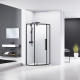 EGER A LÁNY душевая кабина пятиугольная, реверсивная, 100*100*195 см (стекла+двери), распашные двери, стекло прозрачное 6 мм, (599-553/1 Black)