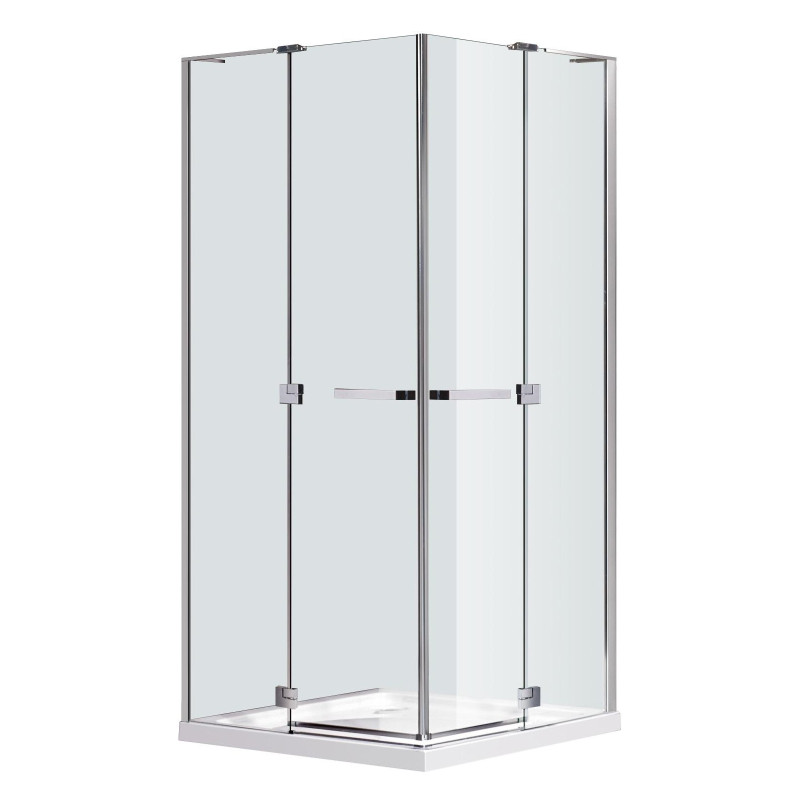 EGER RUBIK душевая кабина 100*100*190см квадратная (стекло+двери), распашная дверь, стекло прозрачное 8мм, (599-334/1(2 коробки))