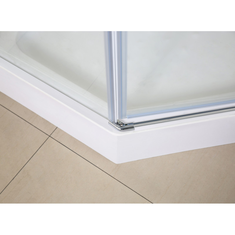 EGER STEFANI кабина пятиугольная 100*100*194см на мелком поддоне 4см, профиль хром, стекло прозрачное 8мм, (599-535-100)