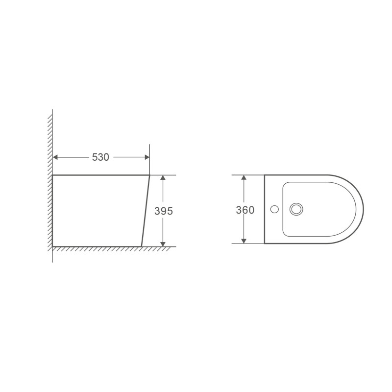 VOLLE LUGO біде підлогове, чорний мат, (1348.162004)