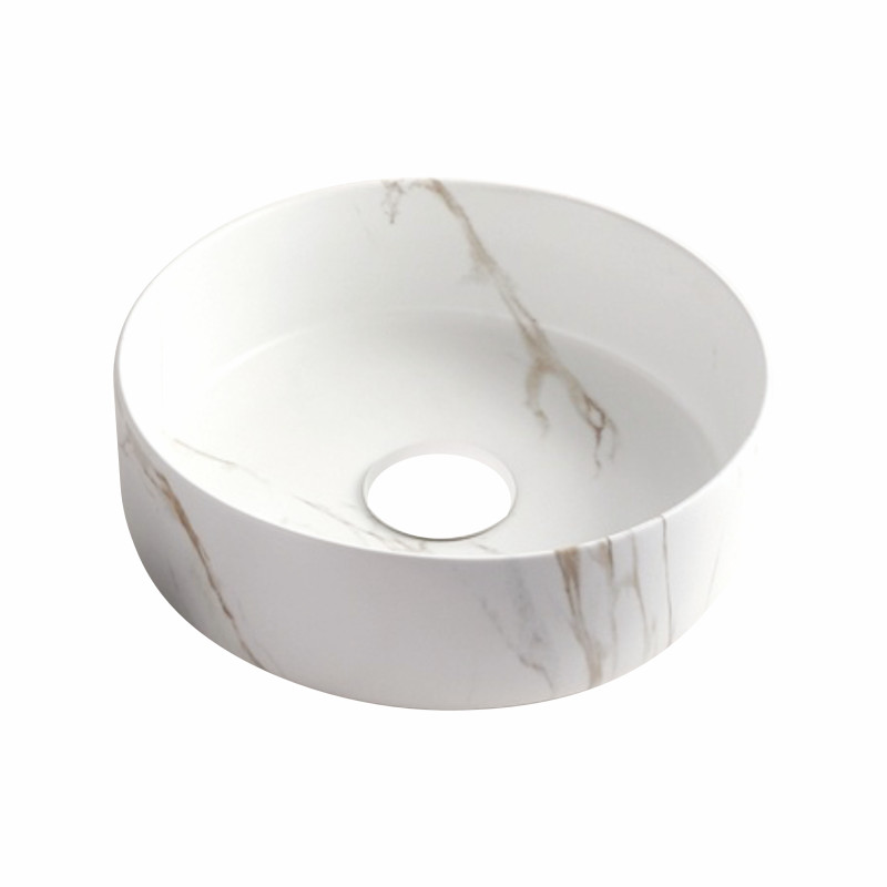 VOLLE PIEDRA умывальник накладной 34,6*34,6*12см, светлый мрамор, (1301.005131)