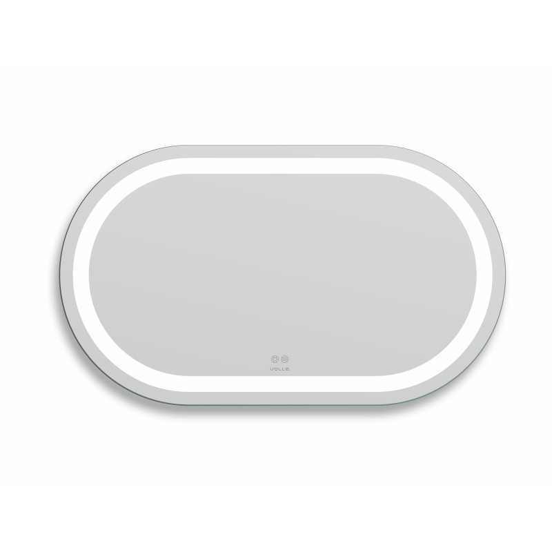 VOLLE LUNA ОВАЛЬНЕ дзеркало підвісне горизонтальне овальне 95*55см, з підсвічуванням по контуру, з підігрівом, з сенсорним вимикачем, (1648.54145900)